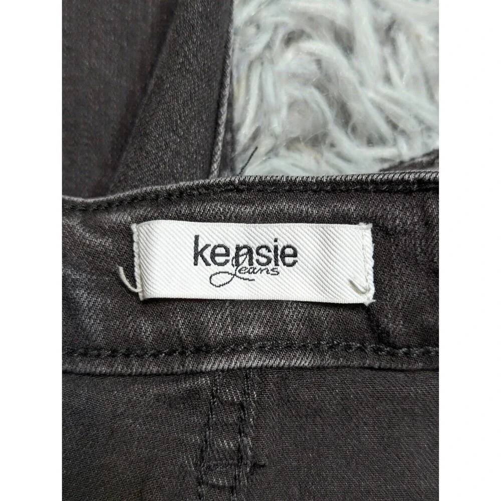 Kensie‎ Jeans Skinny Womens Size 4/27 4 Velvet Tie Off Cuffs Black 25 inseam
